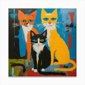 Three Cats Canvas Print