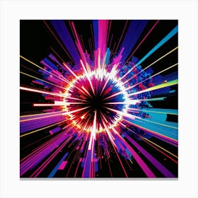 Laser Explosion Glitch Art 9 Canvas Print