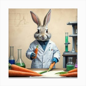 Rabbit In Lab Coat 1 Canvas Print