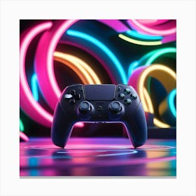 A Highly Stylized And Dramatic Photograph Of A Sleek Modern Game Controller 2 Canvas Print