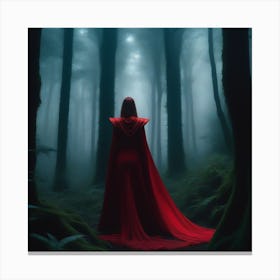 Red Cloak In The Forest 1 Canvas Print