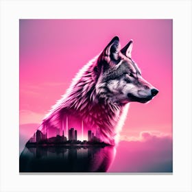 Wolf silhouette Canvas Print