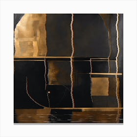 'Black And Gold' Black And Gold Wall Art Canvas Print