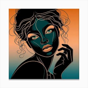 Black Woman With Curly Hair Canvas Print