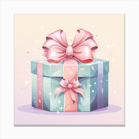 Gift Box With Bow Canvas Print