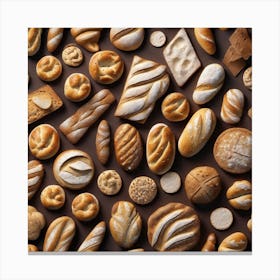 Realistic Bread And Flour Flat Surface Pattern For Background Use Trending On Artstation Sharp Foc (5) Canvas Print