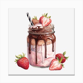 Strawberry Milkshake 27 Canvas Print