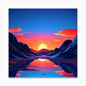 Sunset In The Mountains Canvas Print