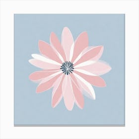 A White And Pink Flower In Minimalist Style Square Composition 414 Canvas Print