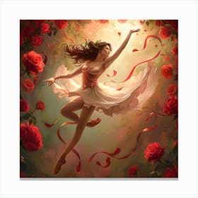 Dance Of The Red Roses Canvas Print