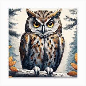 Owl Painting 1 Canvas Print