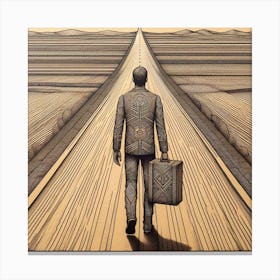 Man Walking Down The Road 4 Canvas Print