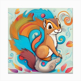 Squirrel Illustration Canvas Print