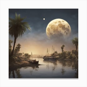 0 Big Moon On Nile Esrgan V1 X2plus Canvas Print