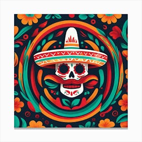 Mexican Skull 101 Canvas Print