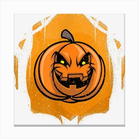 Scary Pumpkin Autumn Halloween Canvas Print