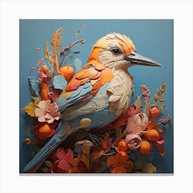 Bird In Flowers Canvas Print