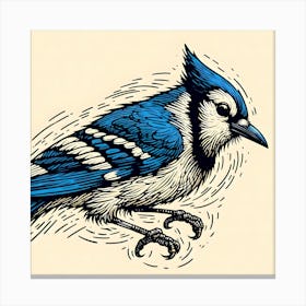 Bluejay ~Reimagined 20 Canvas Print