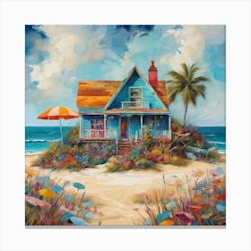 Blue Beach House Canvas Print