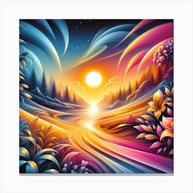 Abstract Landscape Painting 15 Canvas Print