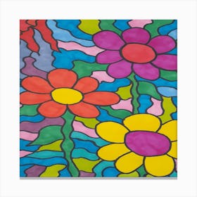 Psychedelic Flowers Canvas Print