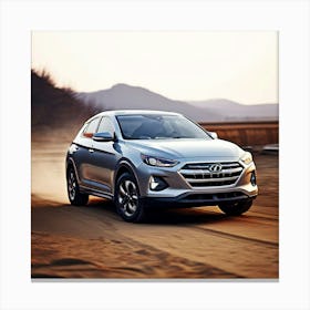 Hyundai Car Automobile Vehicle Automotive Korean Brand Logo Iconic Innovation Engineering (1) Canvas Print