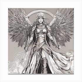 A Warrior Angel Daughter Of Yahweh Overcoming The Darkness And Witches Of This World Vector Image Canvas Print