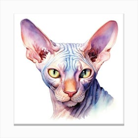 Don Sphynx Odd Eyed Cat Portrait 3 Canvas Print