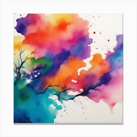 Watercolor Tree Painting Canvas Print