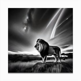 Lion In The Night Sky 1 Canvas Print