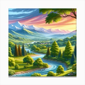 Landscape Painting 3 Canvas Print