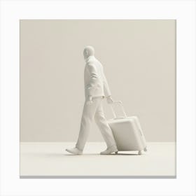 Man Walking With Suitcase Canvas Print