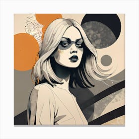 Girl With Blond Hair Abstract Illustration Canvas Print