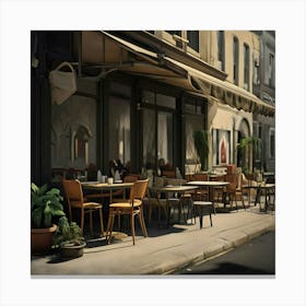 Cafe On The Street Canvas Print