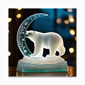 Polar Bear On The Moon Canvas Print