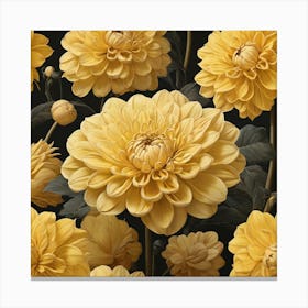 Aesthetic style, Large yellow Dahlia flower Canvas Print