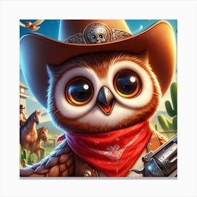 Cowboy Owl 1 Canvas Print