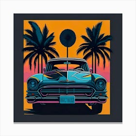 Car Colored Artwork Of Graphic Design Flat (46) Canvas Print