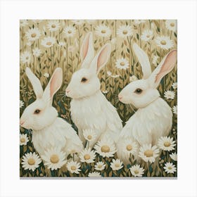 White Rabbits Fairycore Painting 3 Canvas Print