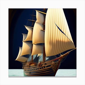 Ship In The Ocean Canvas Print