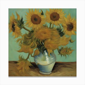 Sunflowers In A Vase 3 Canvas Print