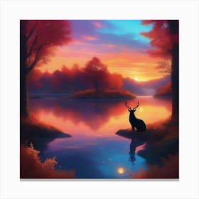 Deer In The Forest 10 Canvas Print