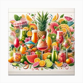 Tropical Fruit Jigsaw Puzzle Canvas Print