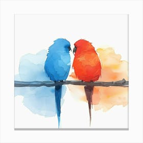 Two Birds On A Branch Canvas Print