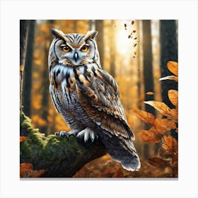 Owl In The Forest 191 Canvas Print