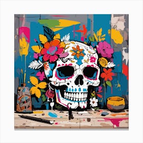 Day Of The Dead Skull Canvas Print