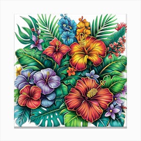 Tropical Flowers 3 Canvas Print