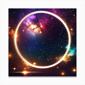 Space Background With A Circle Canvas Print