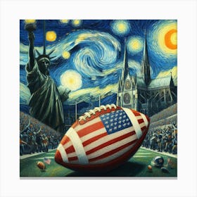 Football on a Starry Night Canvas Print