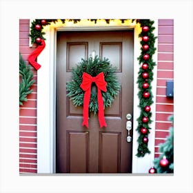 Christmas Door Decorations 9 Canvas Print